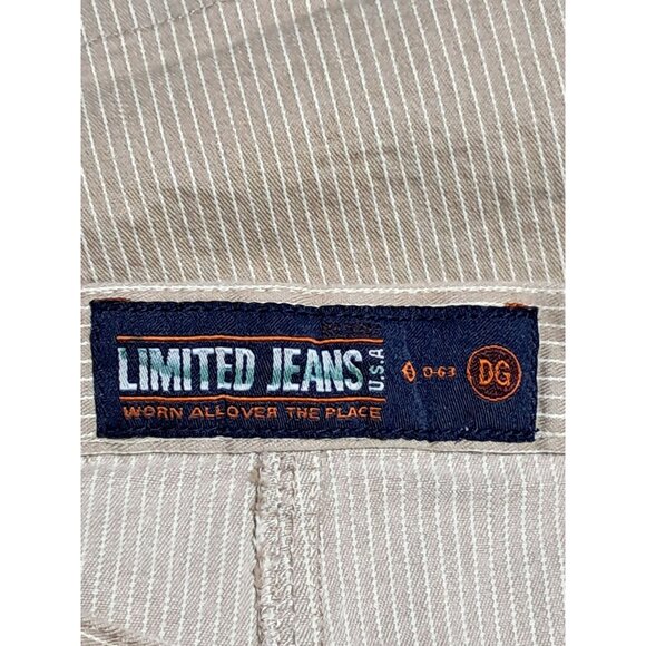Limited Jeans Mini Skirt Womens Size 4 Tan Striped Cotton Spandex Blend Stretch - Picture 2 of 8